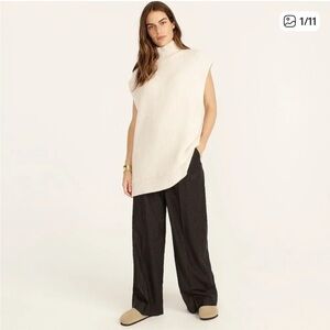 J. Crew Cashmere Mock Neck Sweater Vest in Ivory
